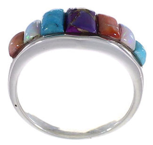 Multicolor Sterling Silver Southwest Ring Size 5-3/4 TX38209